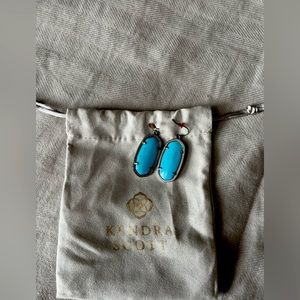 Kendra Scott Turquoise and Silver Elle Drop Earrings